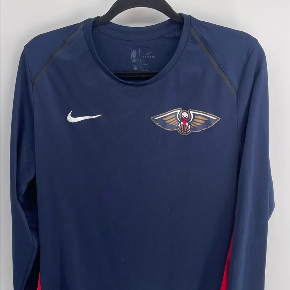 Nike NBA Dri Fit New Orleans Pelicans performance long sleeve pullover top sz L